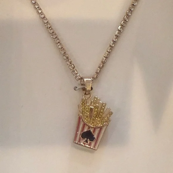 Kate Spade x Target French Fry Crystal Pendant Necklace – 16” + 3” Extender NIB - Picture 2 of 7
